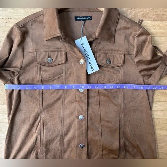 Faux Suede Fringe Jacket Size Medium New With Tags - Picture 7 of 9